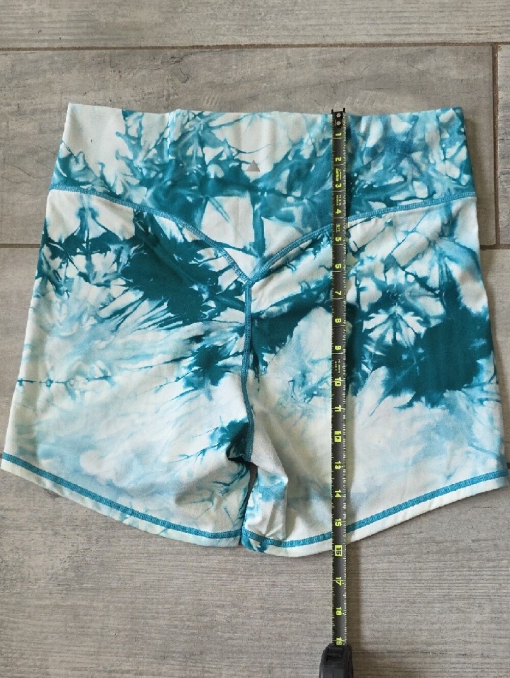 Balance Athletica Teal and White Tie-Dye Bike Shorts - Picture 10 of 10